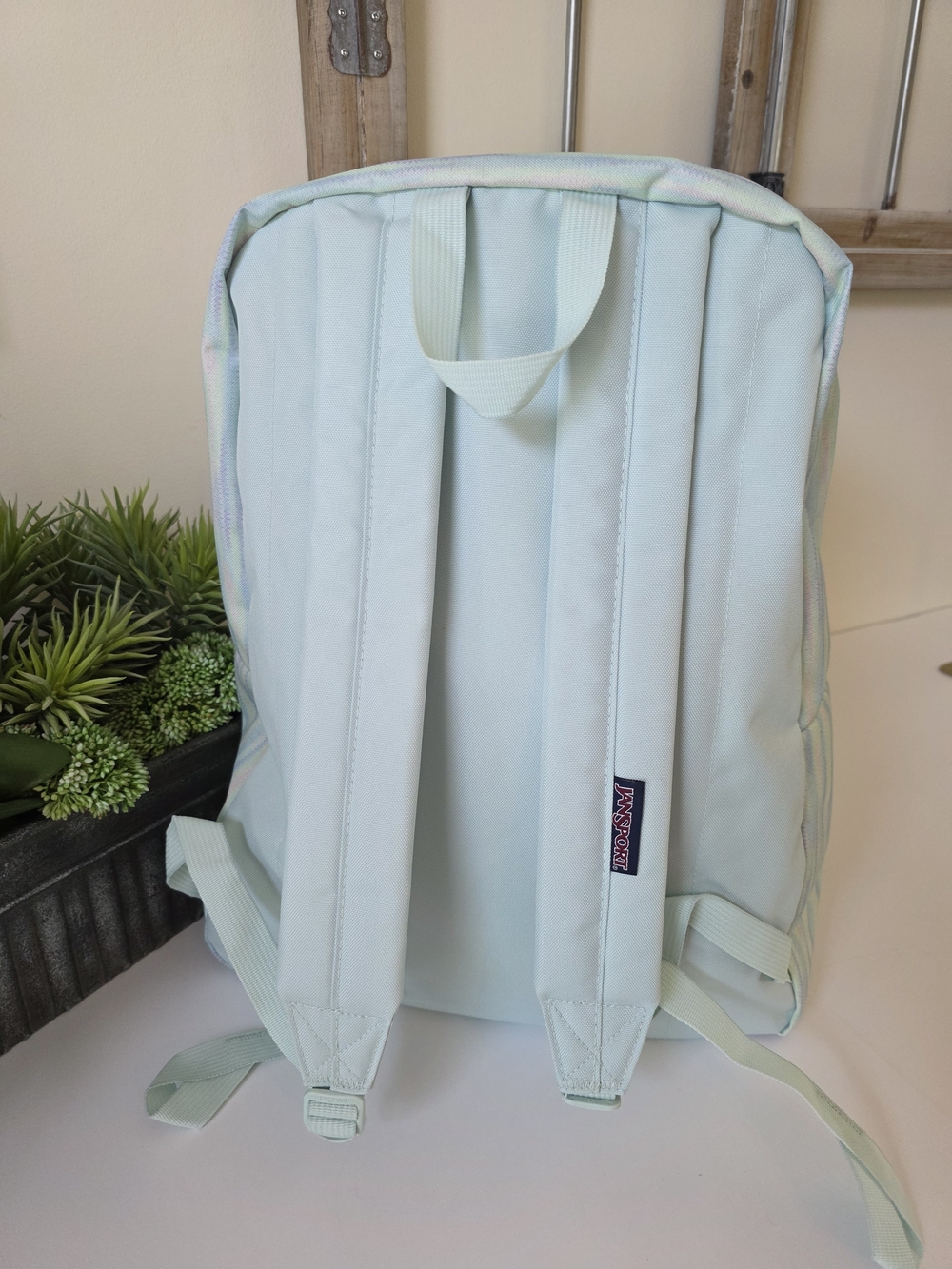 JanSport SuperBreak One Backpack 70's Space Dye Fresh Mint Colorway - Picture 3 of 8